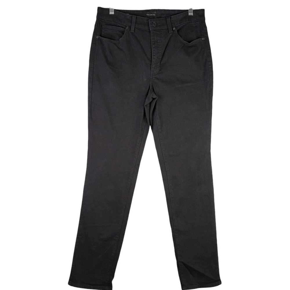 Talbots Jeans Stretch Women’s Size 6 Straight Leg Black High Rise Cotton